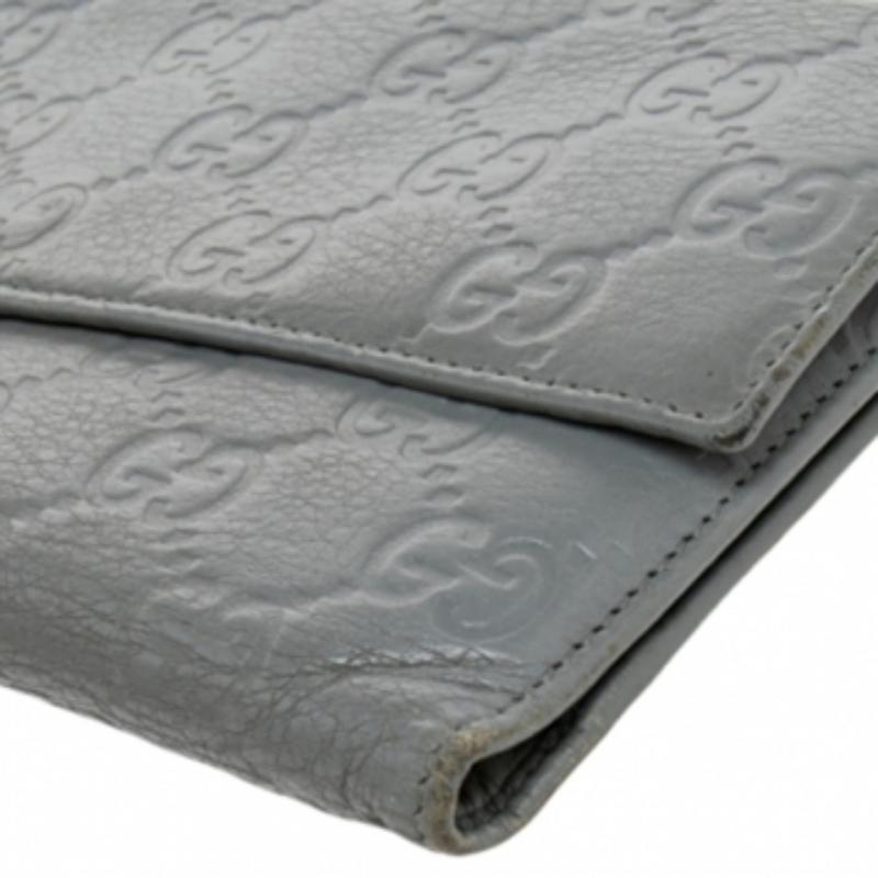 Gucci Grey Guccissima Leather Continental Wallet In Fair Condition In Dubai, Al Qouz 2