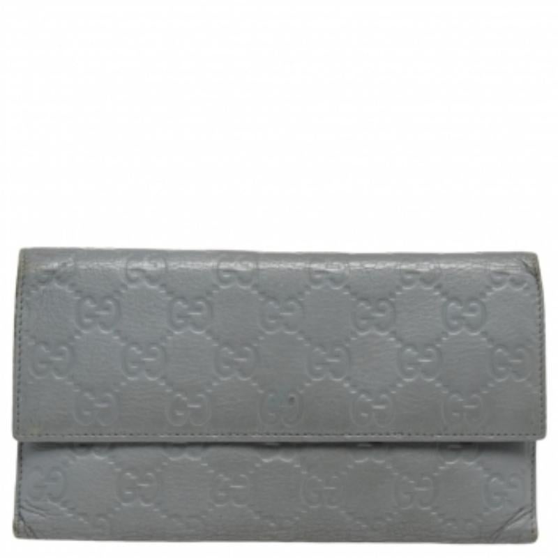 Gucci Grey Guccissima Leather Continental Wallet 1
