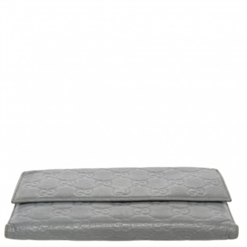 Gucci Grey Guccissima Leather Continental Wallet 3