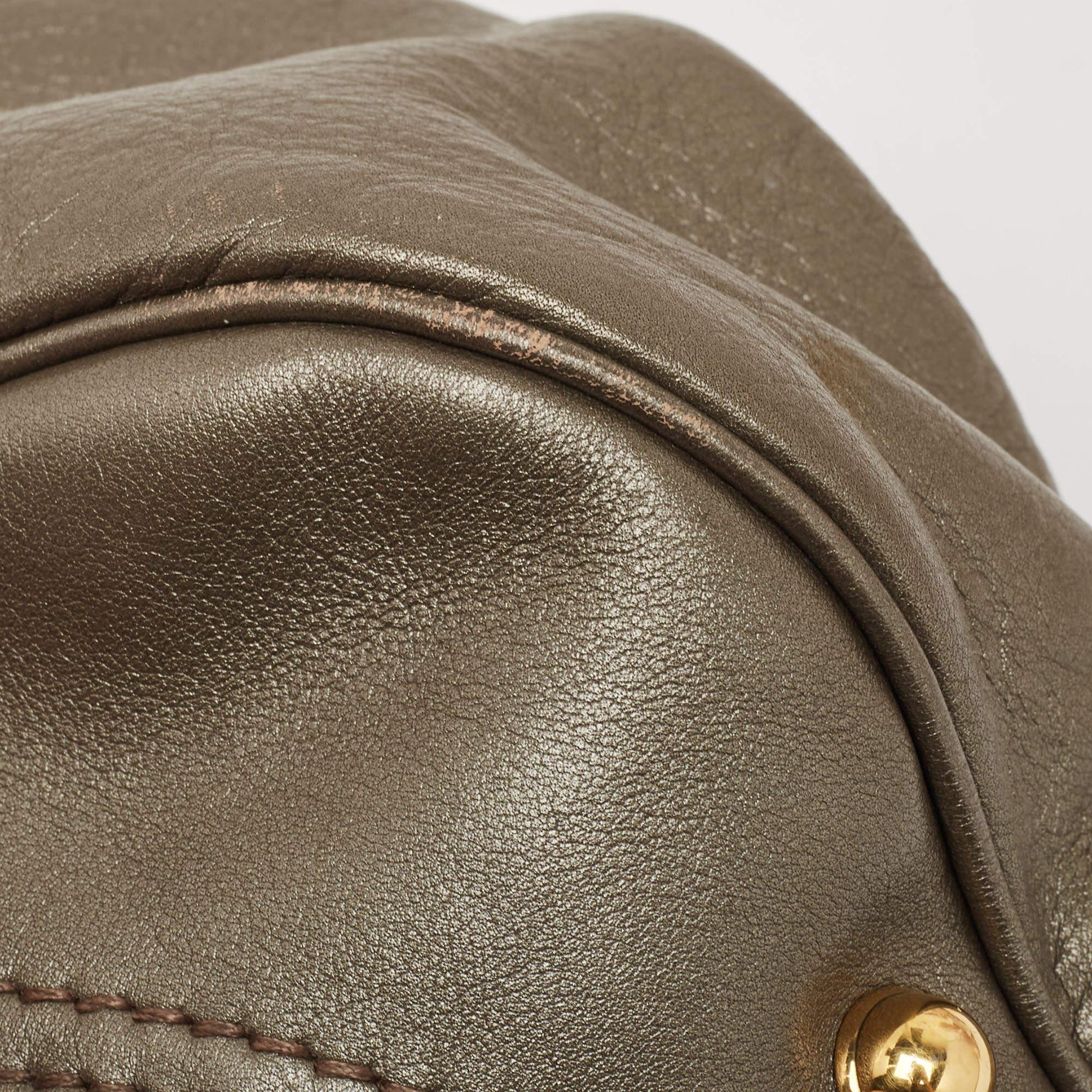 Gucci Grey Guccissima Leather Jockey Hobo 8