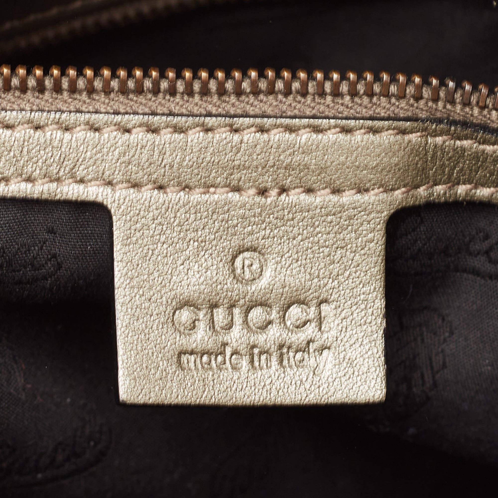 Gucci Grey Guccissima Leather Jockey Hobo For Sale 5