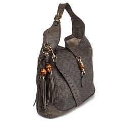 GUCCI grey GUCCISSIMA leather NEW JACKIE LARGE Hobo Bag