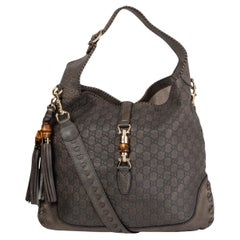 GUCCI grey GUCCISSIMA leather NEW JACKIE LARGE Hobo Bag