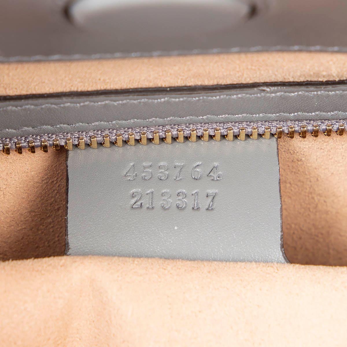 Bolso de asa superior NYMPHEA LARGE BAMBOO de piel gris y marfil de GUCCI en venta 2