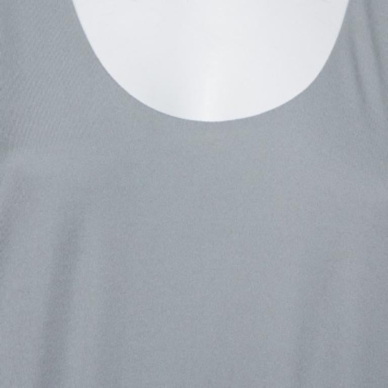 Women's Gucci Grey Knit Leather Belt Detail Tank Top M For Sale