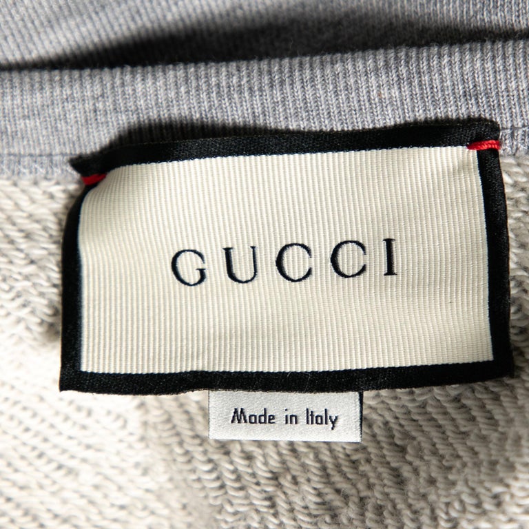 Gucci Grey Knit Privilegium Perpetuum Crew Neck Sweatshirt S For Sale ...