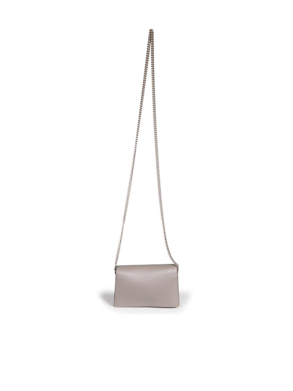 Gray Gucci Grey Leather Dionysus Super Mini Bag