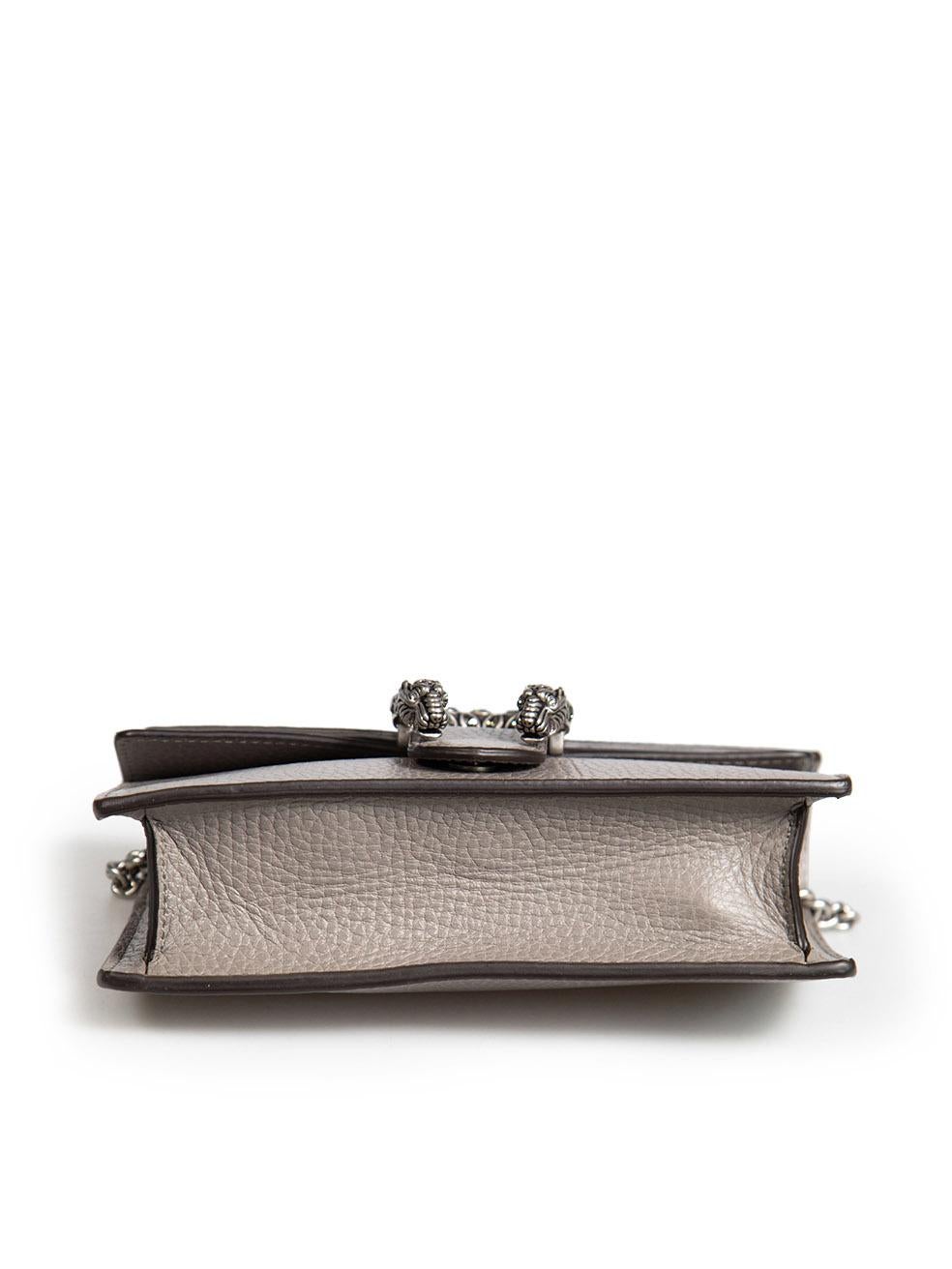 Gucci Grey Leather Dionysus Super Mini Bag In Good Condition In London, GB