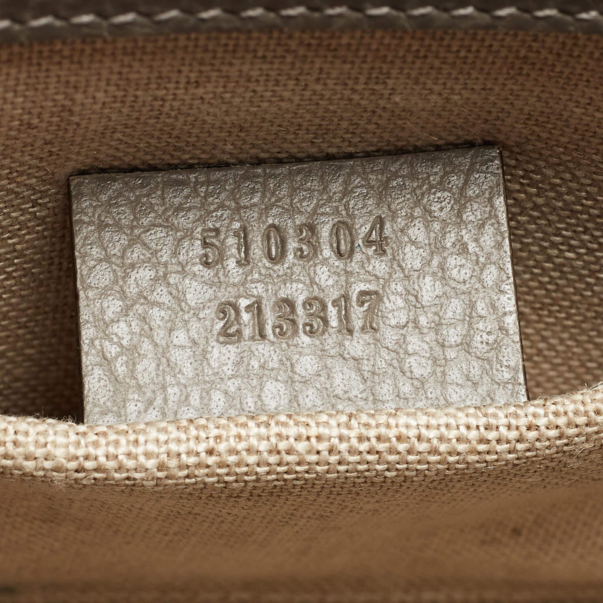 Gucci Grey Leather Dollar Interlocking G Crossbody Bag 5