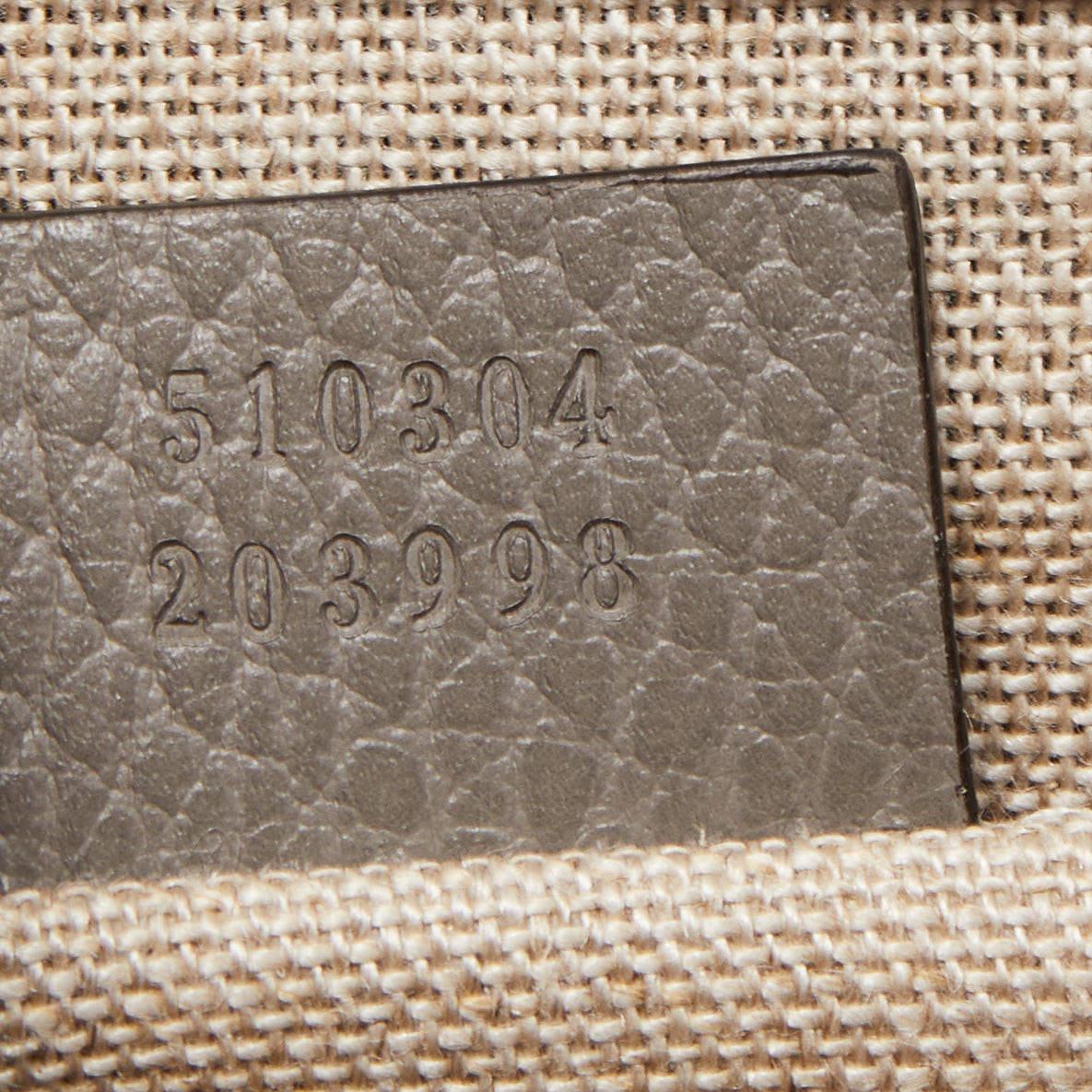 Gucci Grey Leather Dollar Interlocking G Crossbody Bag 6