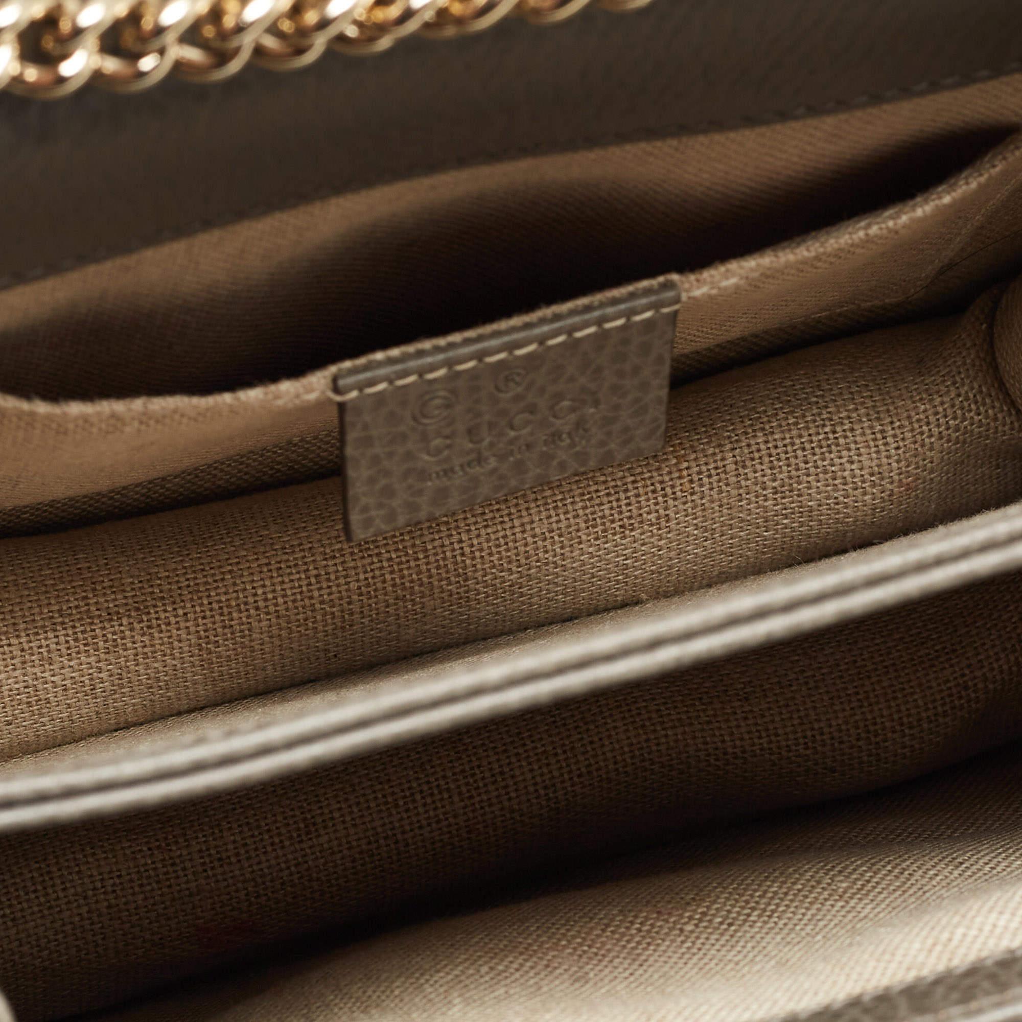 Gucci Grey Leather Dollar Interlocking G Crossbody Bag 7