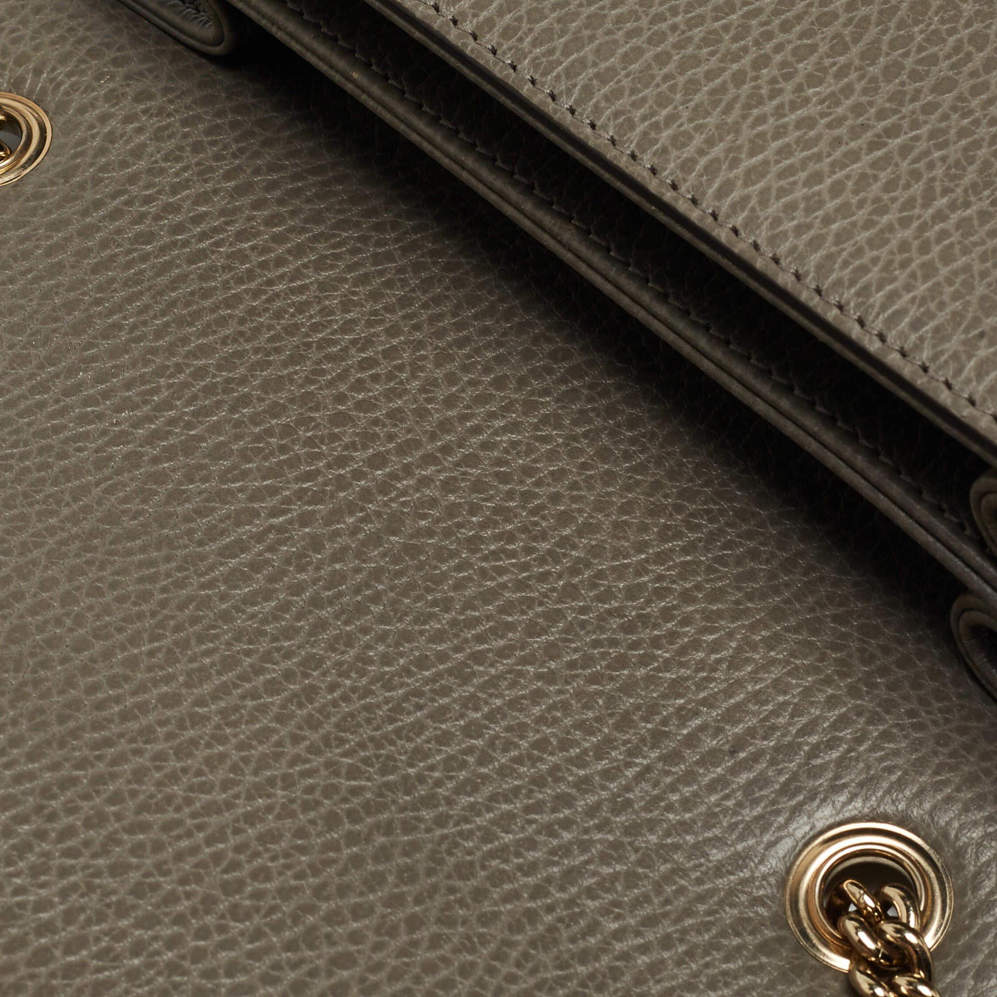 Gucci Grey Leather Dollar Interlocking G Crossbody Bag 11