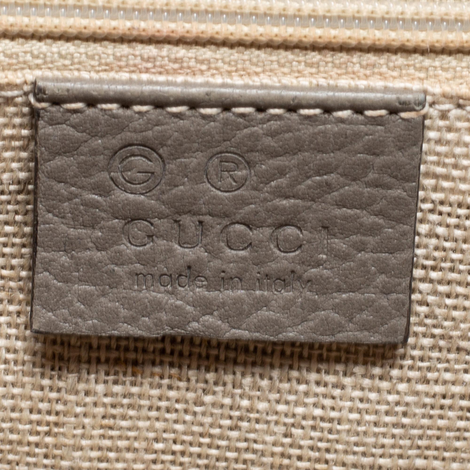 Gucci Grey Leather Interlocking G Shoulder Bag 4