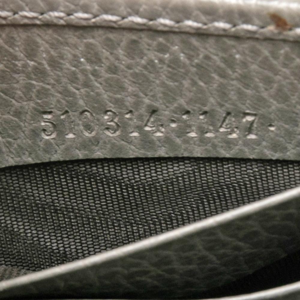 Women's Gucci Grey Leather Interlocking G Wallet on Chain