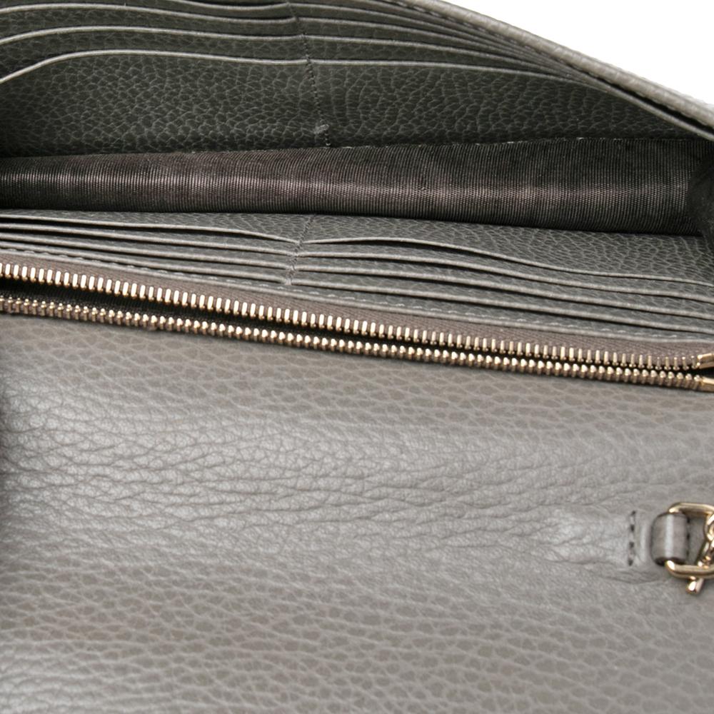 Gucci Grey Leather Interlocking G Wallet on Chain 1