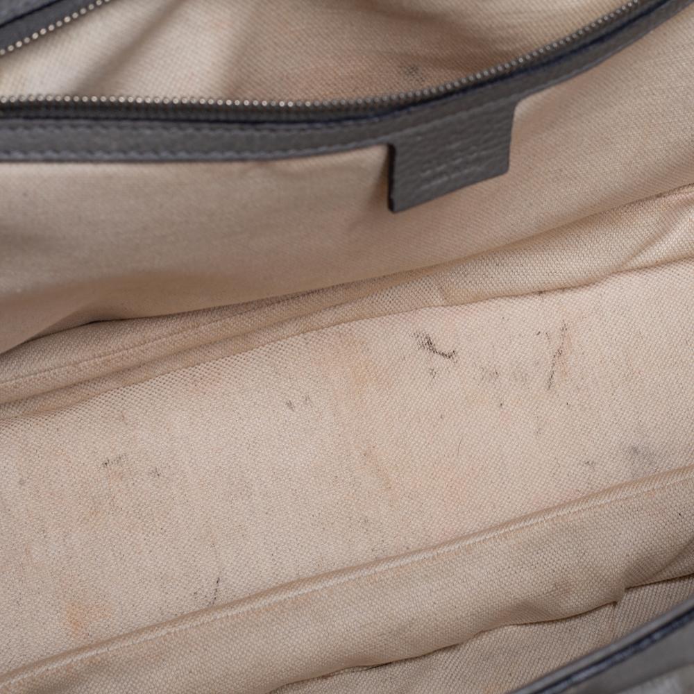 Gucci Grau Leder Große neue Bambus Quaste Top Handle Tasche 5