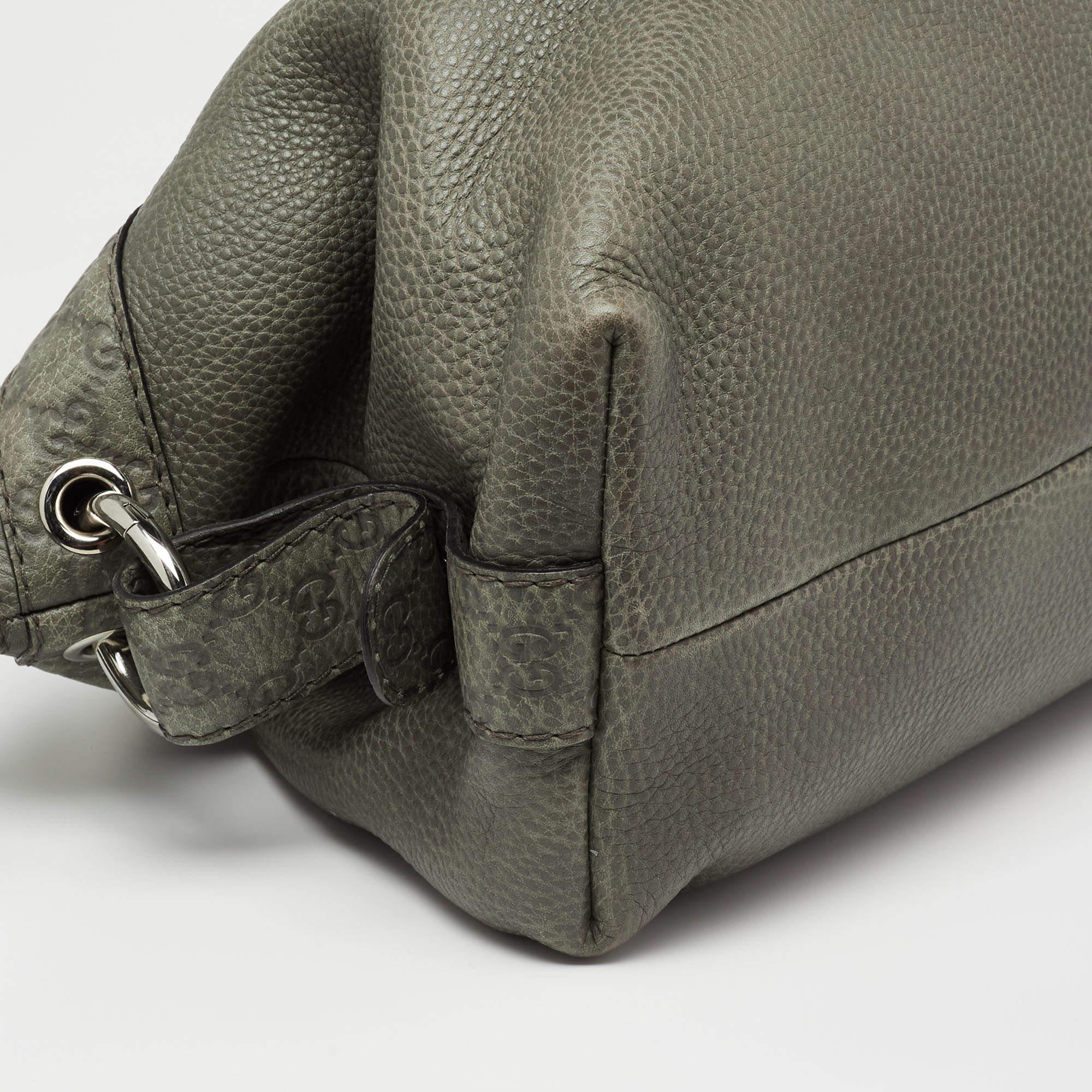 Gucci Grey Leather Medium Bamboo Bar Shoulder Bag 1