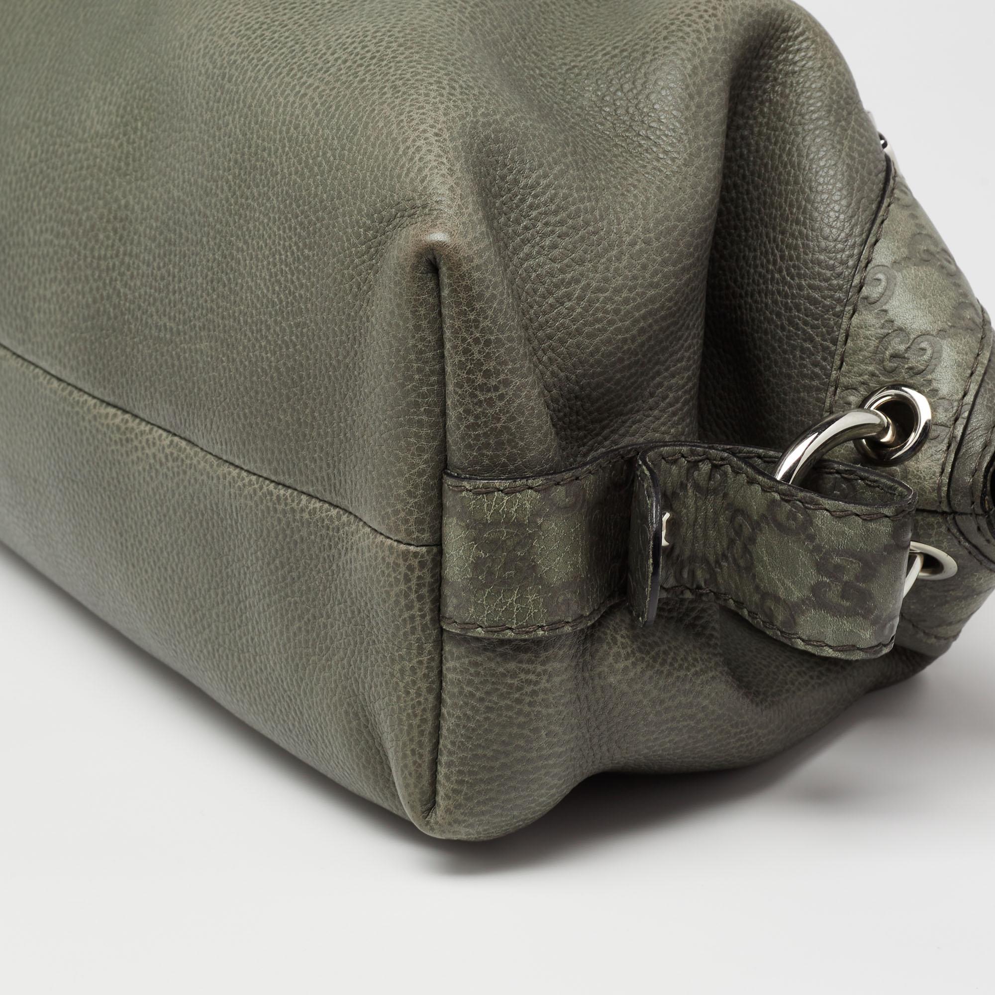 Gucci Grey Leather Medium Bamboo Bar Shoulder Bag 2