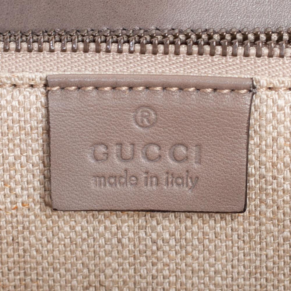 Gucci Grey Leather Medium Duilio Brogue Shoulder Bag 5