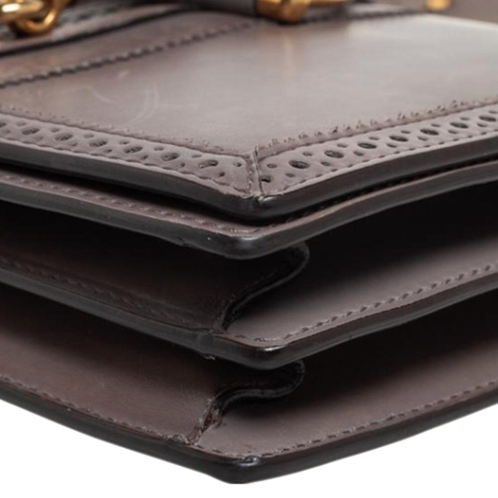 Gucci Grey Leather Medium Duilio Brogue Shoulder Bag 1