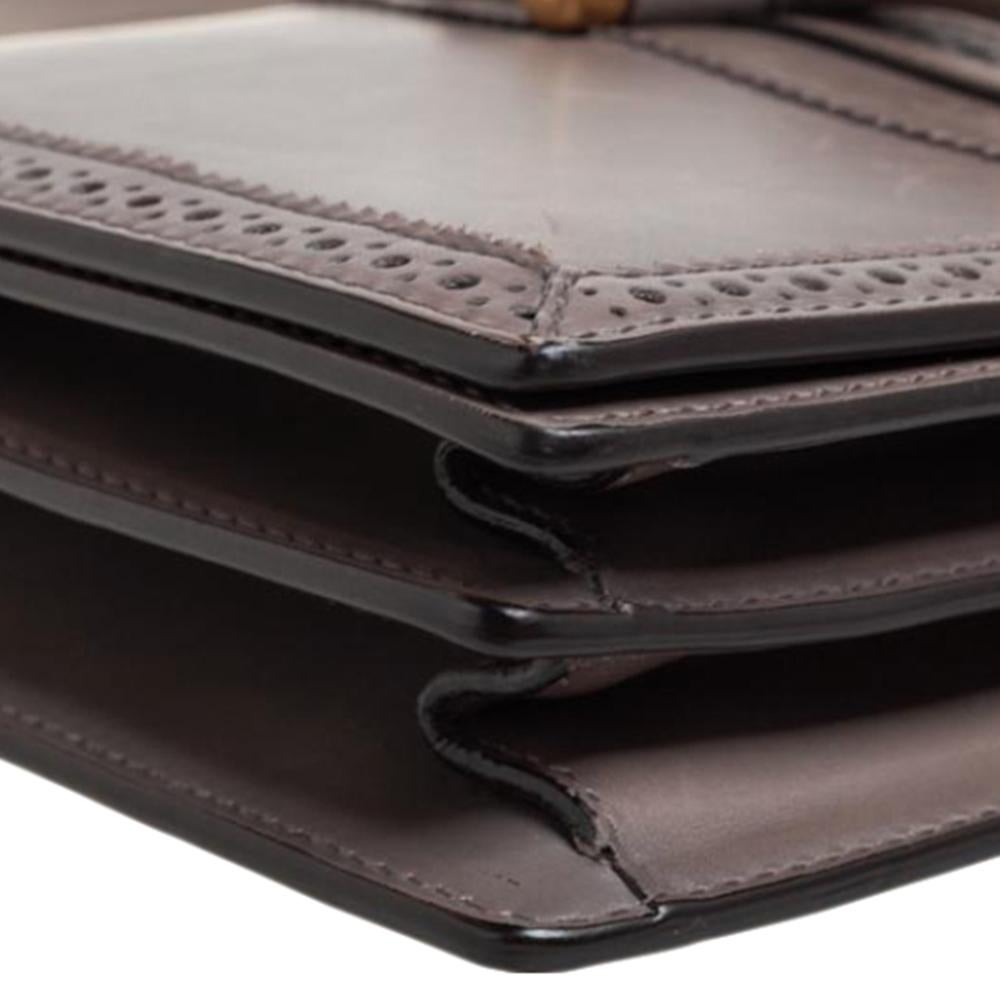 Gucci Grey Leather Medium Duilio Brogue Shoulder Bag 2