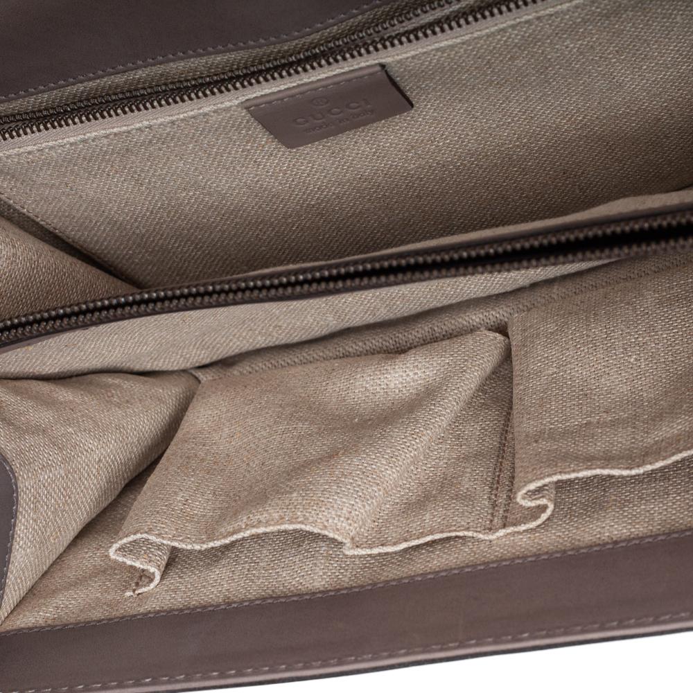 Gucci Grey Leather Medium Duilio Brogue Shoulder Bag 4