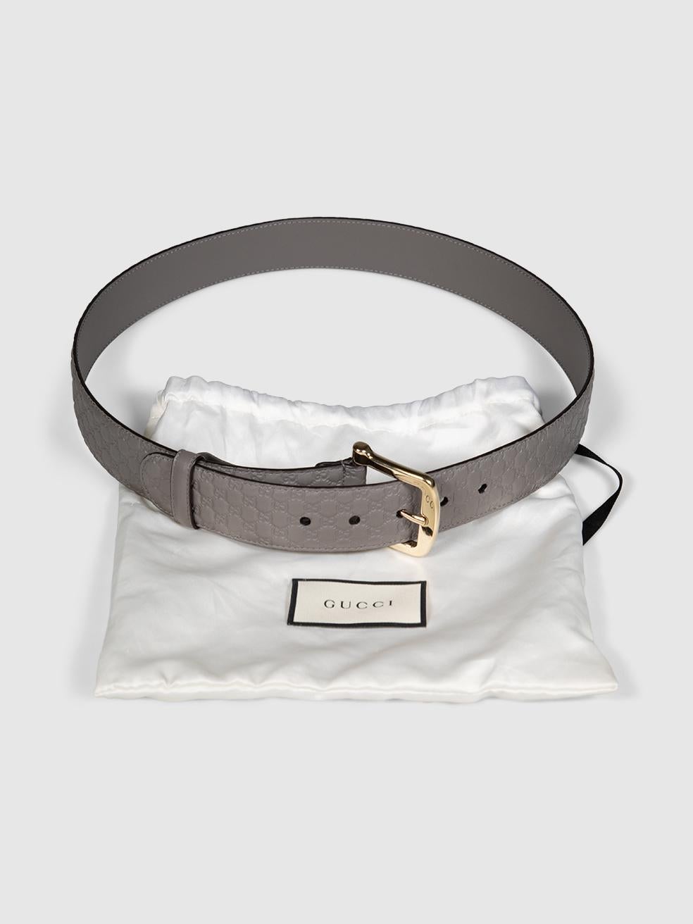 Grigio Gucci Cintura Microguccissima in pelle grigia in vendita