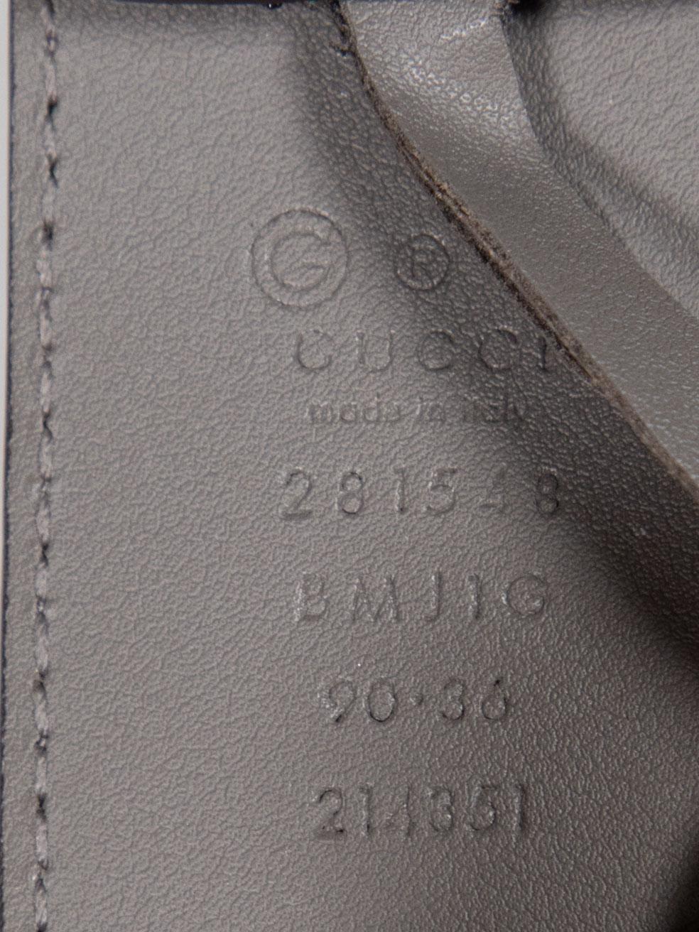 Gucci Cintura Microguccissima in pelle grigia in vendita 2