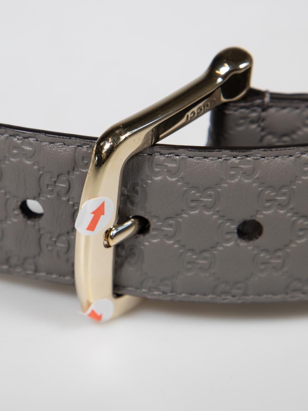 Gucci Cintura Microguccissima in pelle grigia in vendita 4
