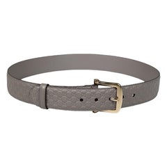 Gucci Grey Leather Microguccissima Belt
