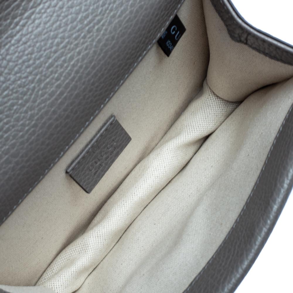 Gucci Grey Leather Mini Dionysus Shoulder Bag In New Condition In Dubai, Al Qouz 2