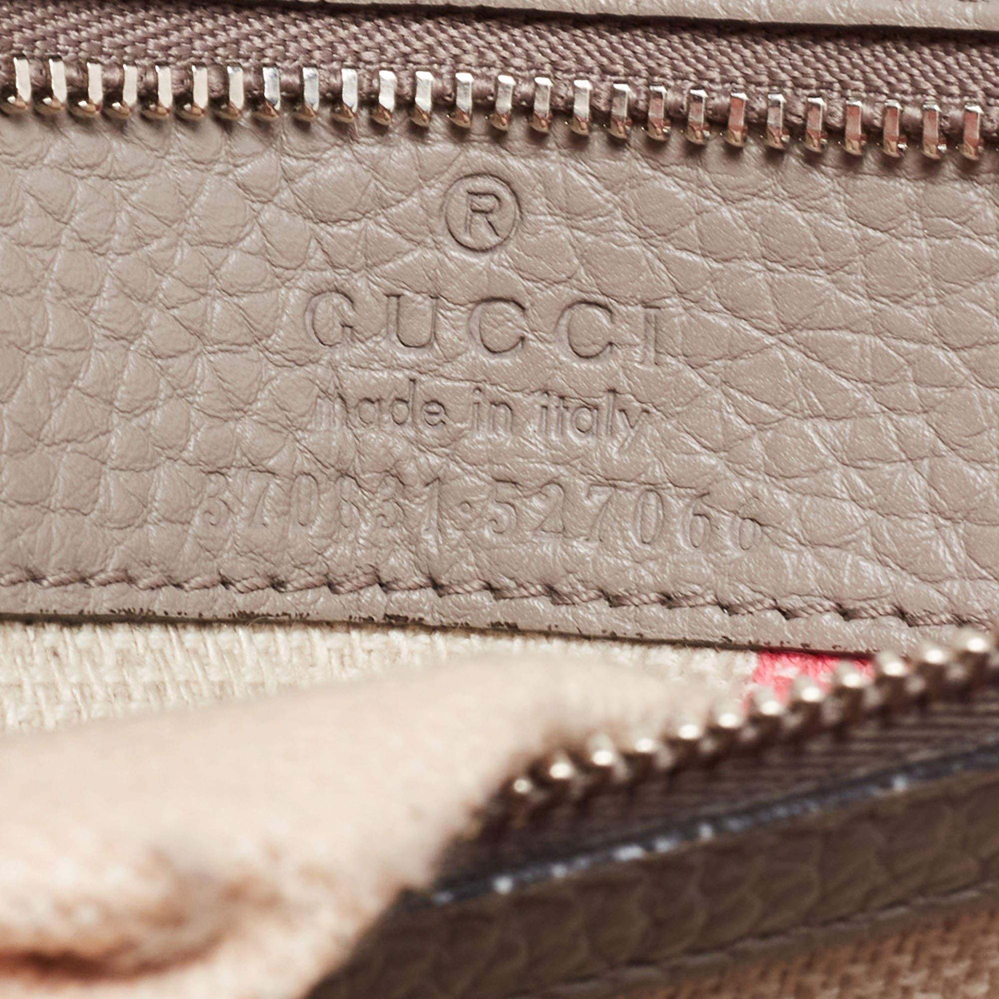 Gucci petit sac à main quotidien en cuir gris et bambou Bon état - En vente à Dubai, Al Qouz 2