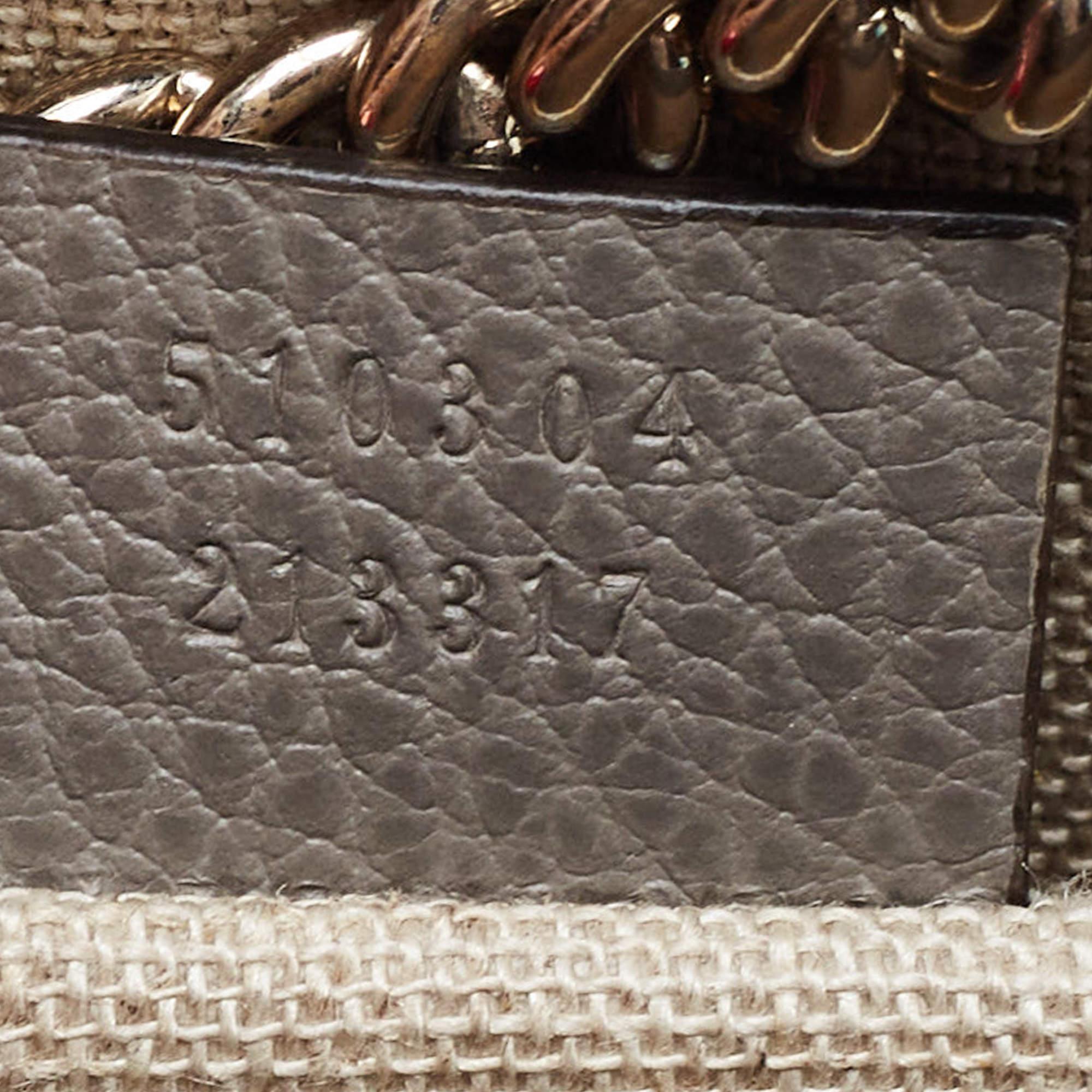 Gucci Graue ineinandergreifende G Umhängetasche aus Leder im Angebot 14