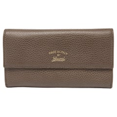 Gucci Grey Leather Swing Continental Wallet