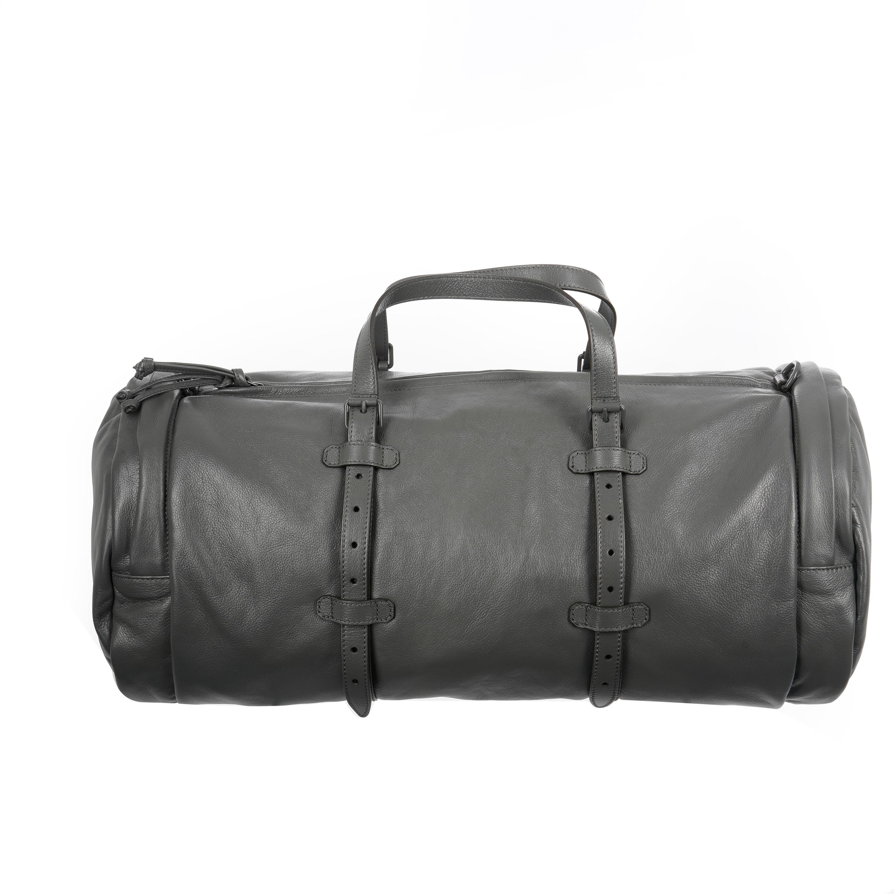 Listing Title: Gucci Grey Leather Double GG Large Duffle
SKU: 136958
Condition: Pre-owned 
Condition Description: Pristine condition- Item has no signs of wear.
Handbag Condition: Pristine
Condition Comments: Item has no indication of wear.
Brand:
