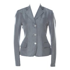 Gucci Grey Linen & Silk Blend Women's Blazer M