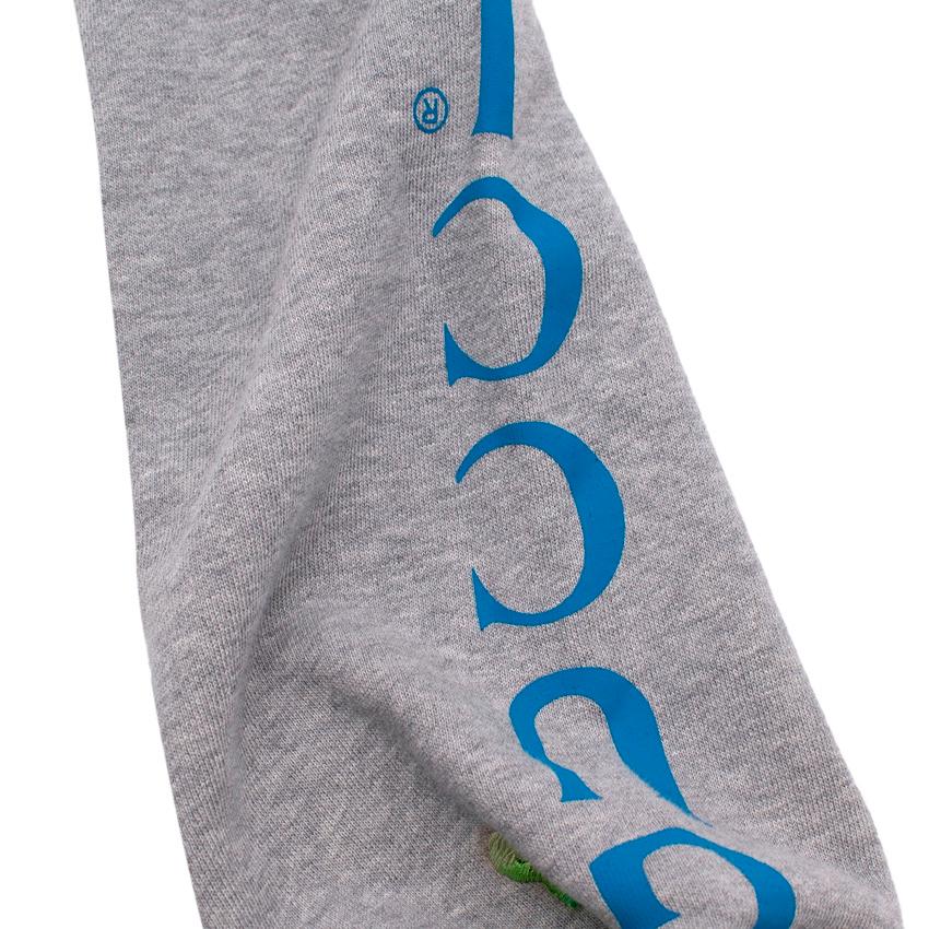 Grauer Marl Jersey-Logo- Hoodie von Gucci mit Drachenstickerei - US 8 im Angebot 1