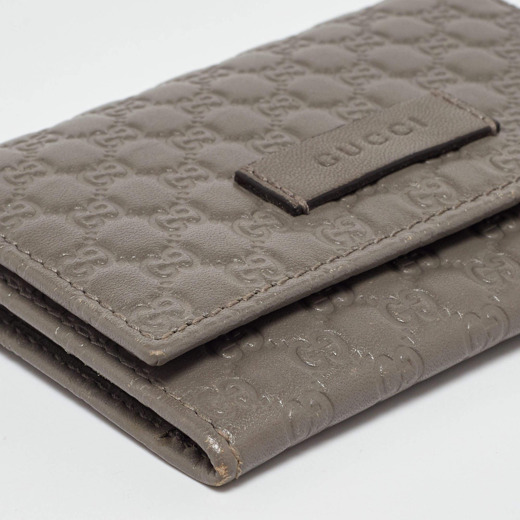 Gucci Grey Microguccissima Leather Card Case For Sale 4