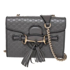 Gucci Grau Microguccissima Leder Emily Umhängetasche
