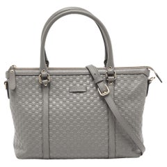 Gucci Grey Microguccissima Leather Margaux Tote