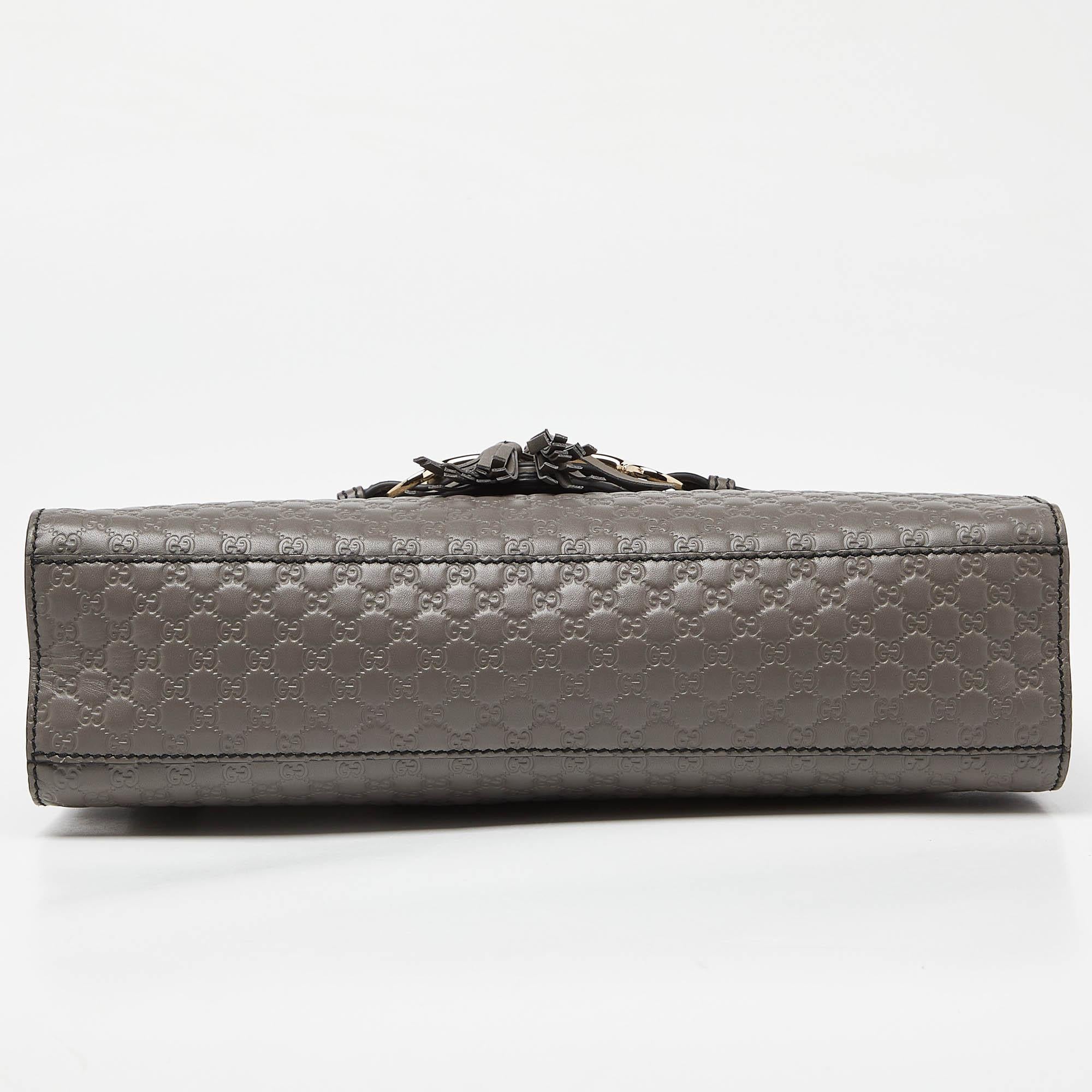 Gucci Grey Microguccissima Leather Medium Emily Chain Shoulder Bag 1