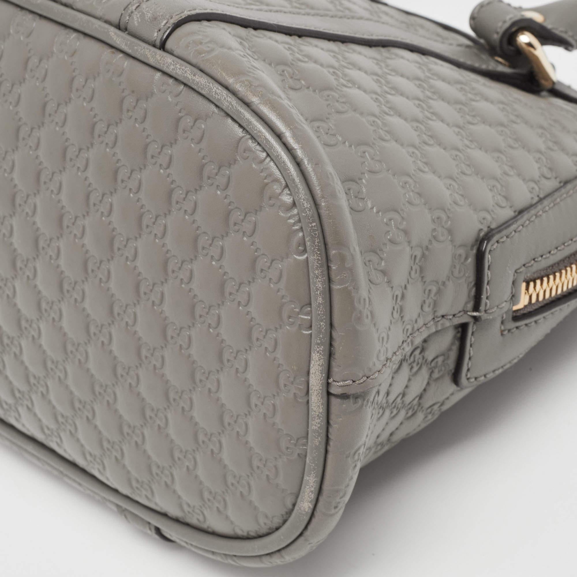 Gucci Grey Microguccissima Leather Mini Dome Bag For Sale 7