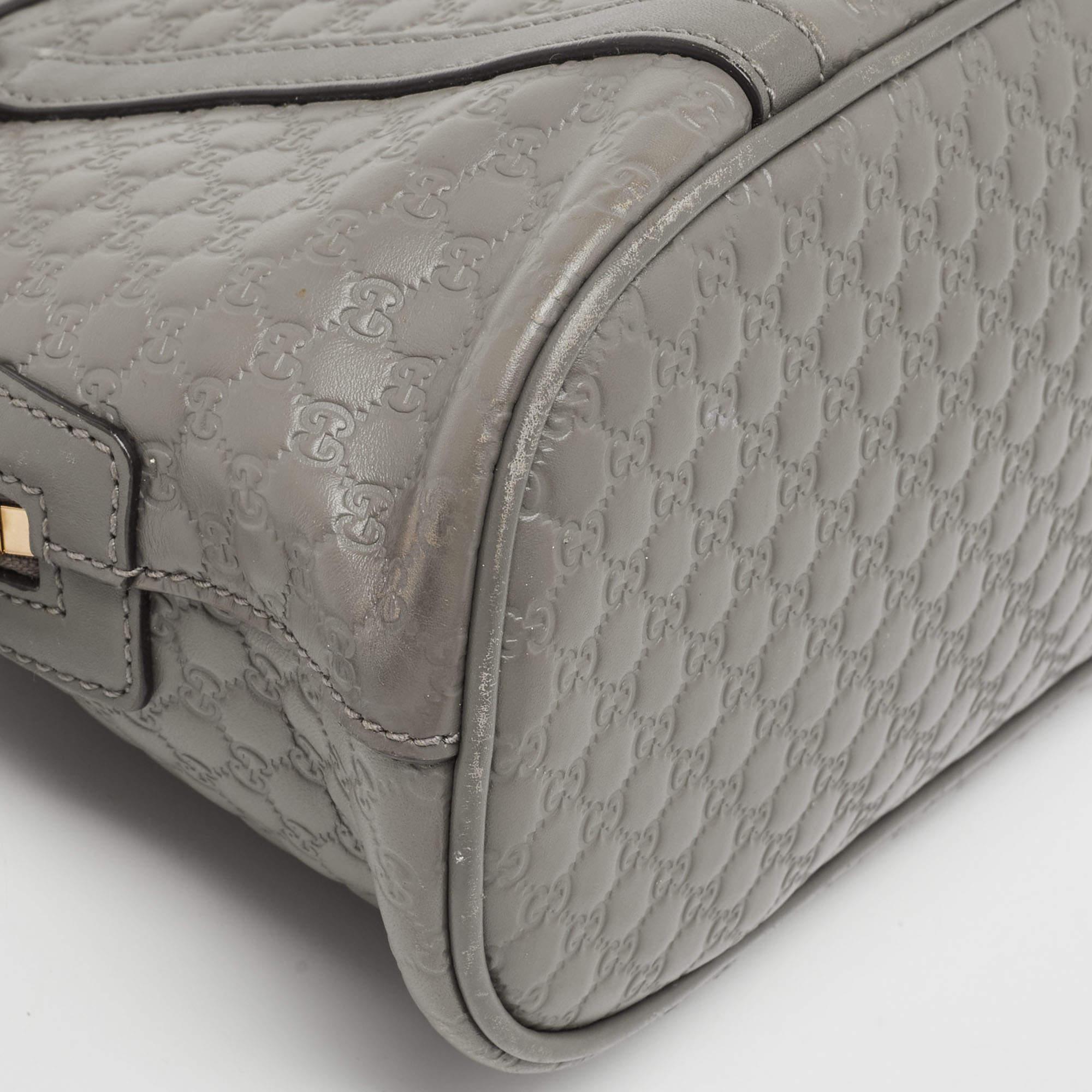 Gucci Grey Microguccissima Leather Mini Dome Bag For Sale 8
