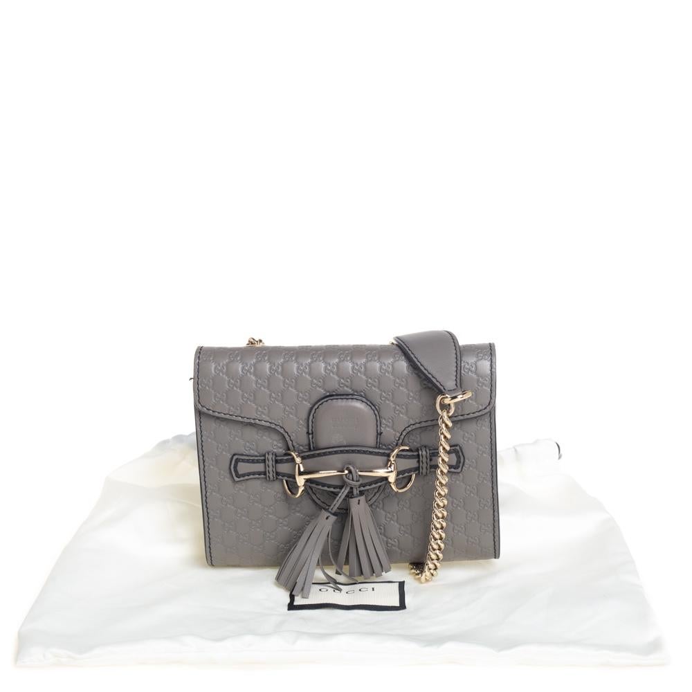 Gucci Grey Microguccissima Leather Mini Emily Chain Shoulder Bag 3