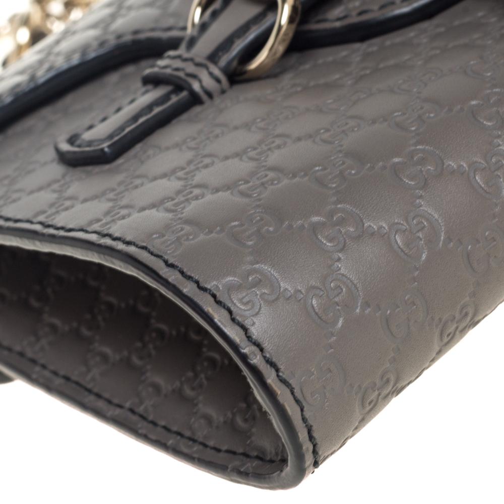 Gucci Grey Microguccissima Leather Mini Emily Chain Shoulder Bag 1