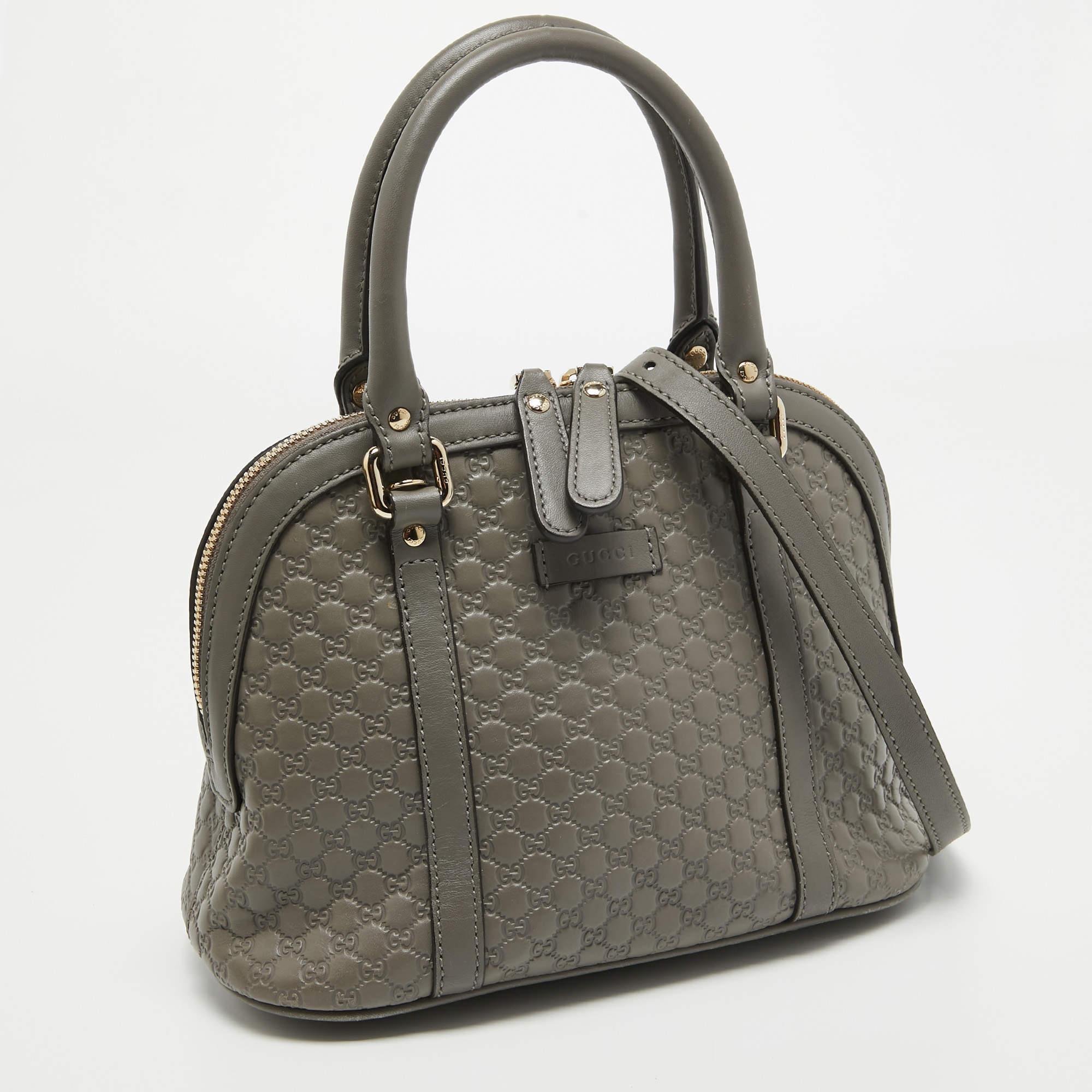 Women's Gucci Grey Microguccissima Leather Mini Nice Dome Bag