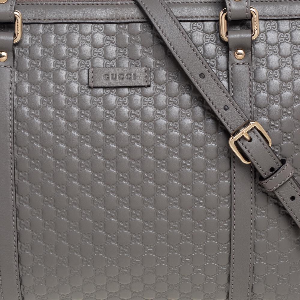 Women's Gucci Grey Microguccissima Leather Satchel