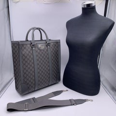 Gucci Grey Monogram Canvas Ophidia Medium Shopping Bag Tote