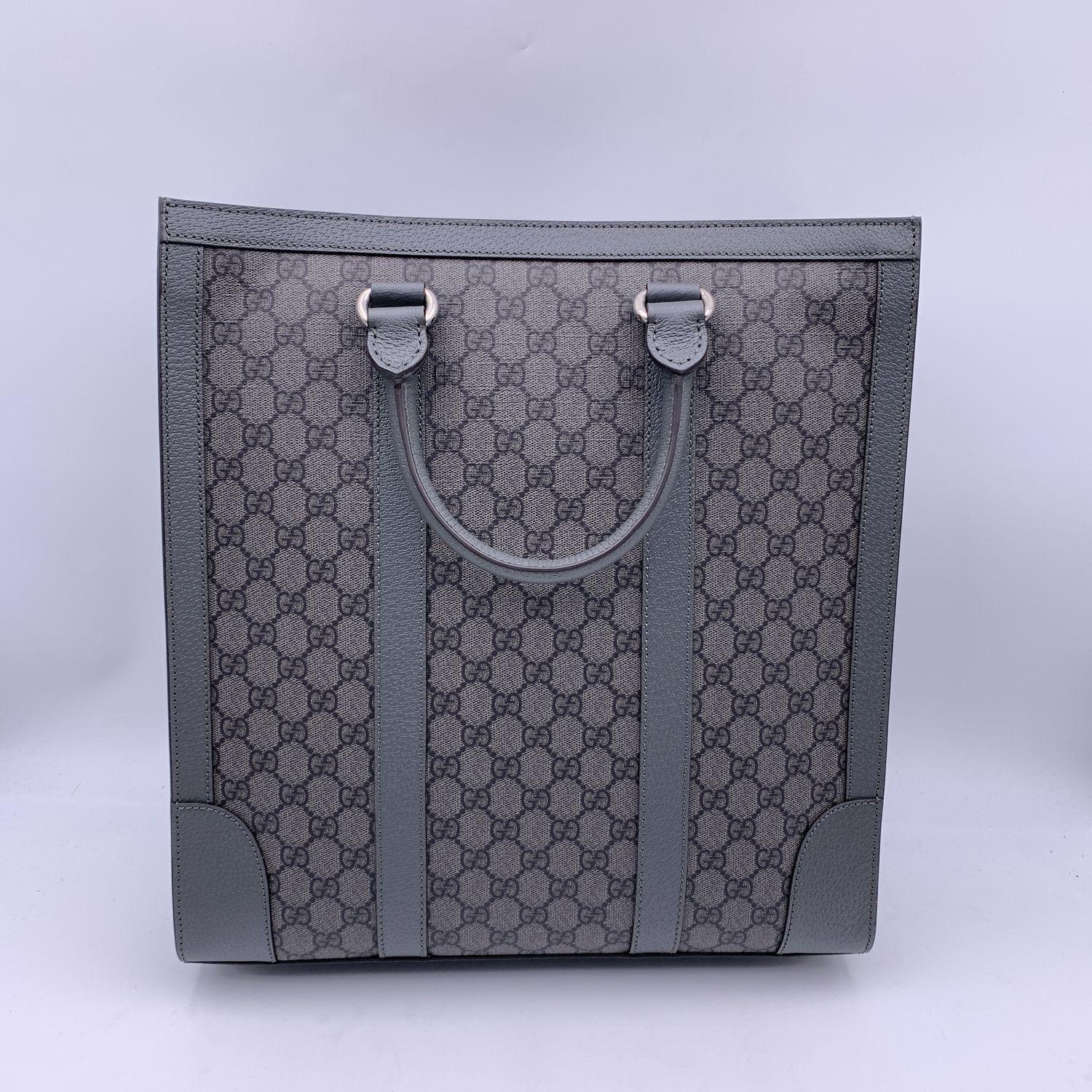 Black Gucci Grey Monogram Canvas Ophidia Medium Shopping Bag Tote