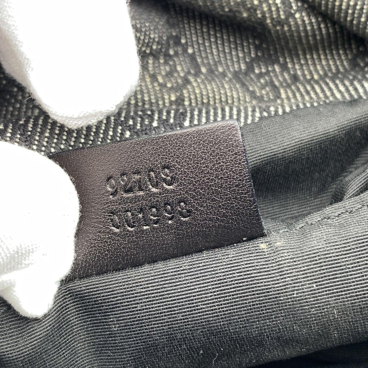 Gucci Grey Monogram Denim Tote Bag with Bamboo Handles 1